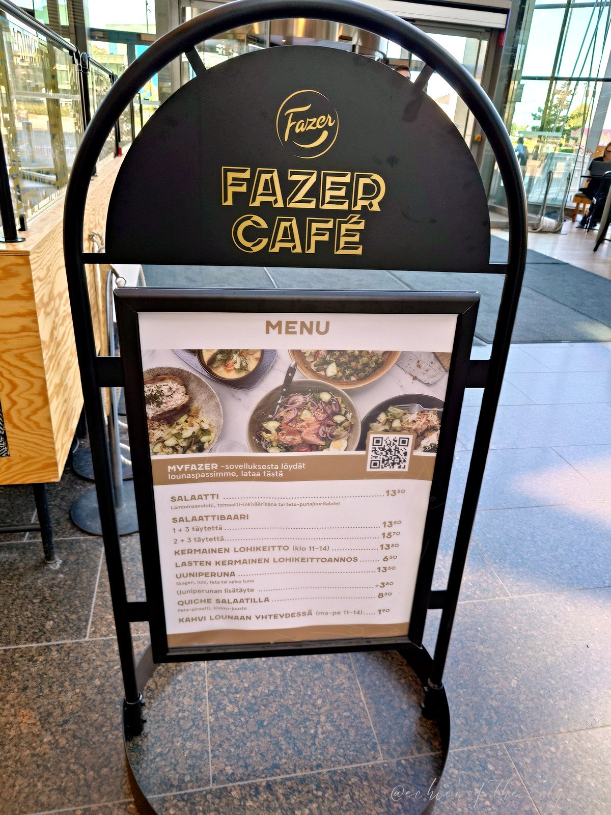 Fazer Caféのメニュー看板